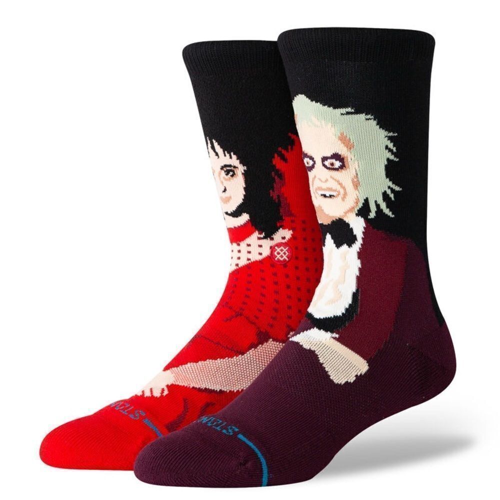 Stance Beetlejuice Crew Socks - Black and Red